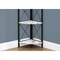 Monarch Specialties Bookshelf, Bookcase, Etagere, Corner, 4 Tier, 60"H, Office, Bedroom, Metal, White Marble Look, Black I 3651 - alternate 3